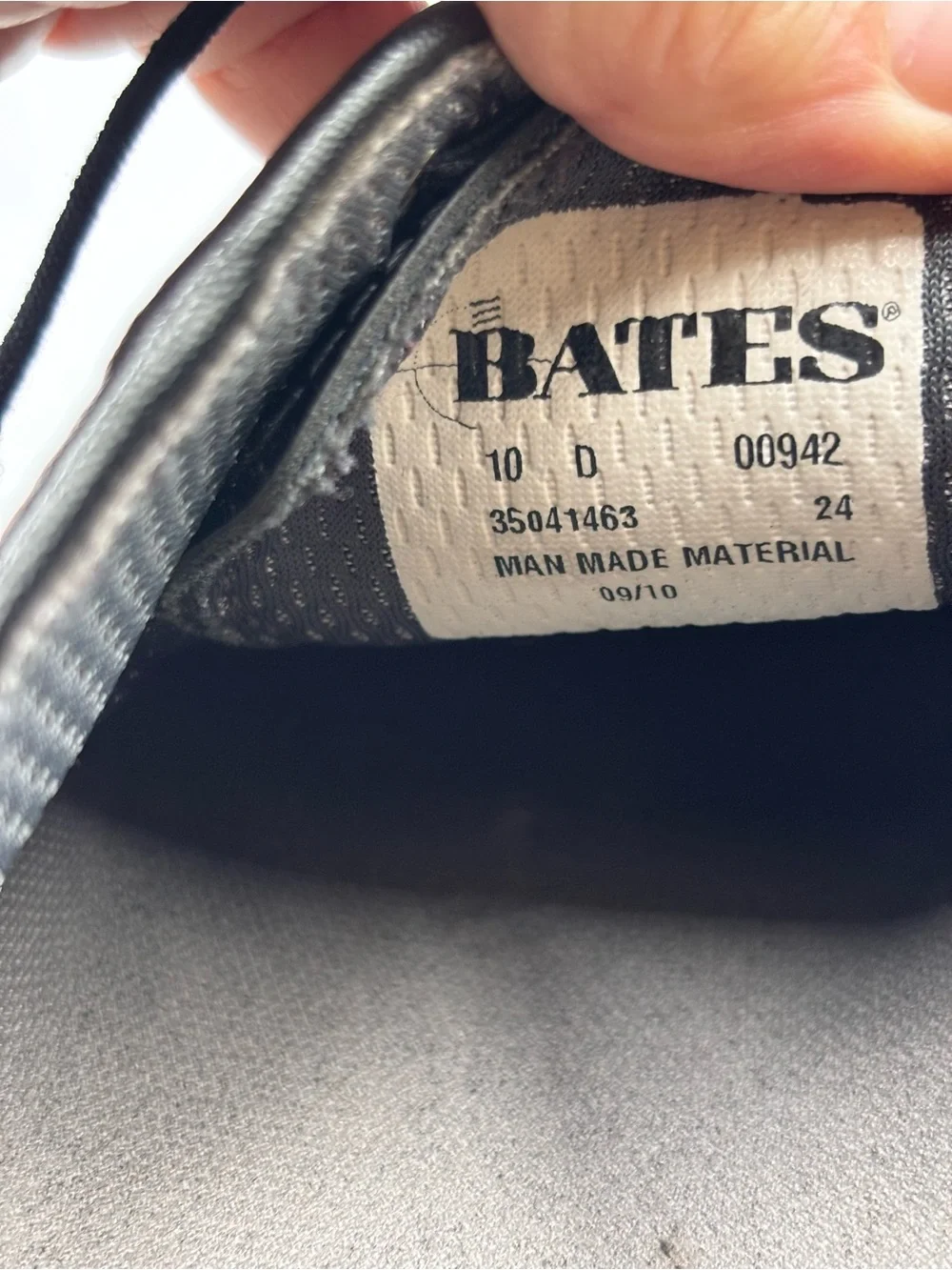 Bates Lites Mens Size 10 Black High Gloss Lace Up Oxford Shoes Vibram Uniform